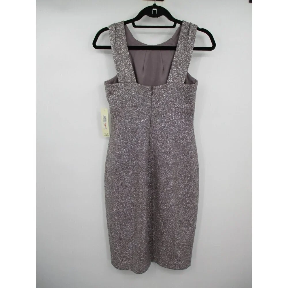 Eliza J Womens Dress 2 Silver Gray Purple Ladies Embellished Wedding Dressy New